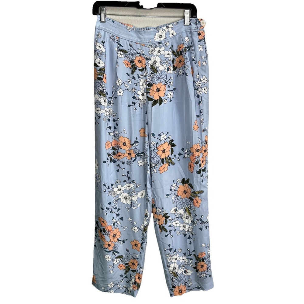 NWT! J.‎ Crew High-Rise Crop Pants in Garden Floral Light Blue 6 Lined Pockets